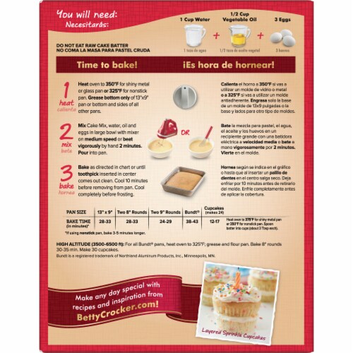 Betty Crocker™ Super Moist™ Party Rainbow Chip Cake Mix Perspective: left