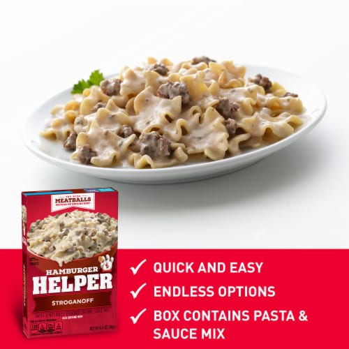 Hamburger Helper™ Stroganoff Pasta & Creamy Sauce Mix Perspective: left