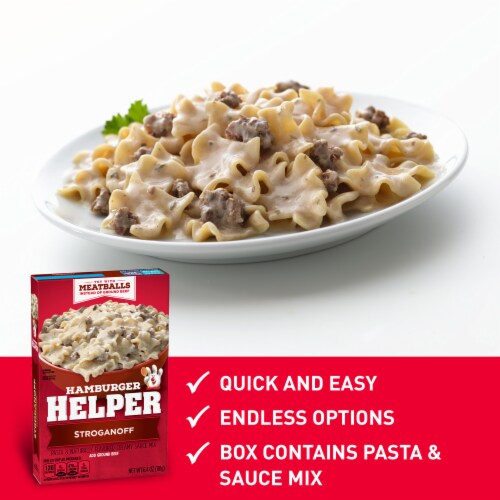 Hamburger Helper™ Stroganoff Pasta & Creamy Sauce Mix Perspective: left