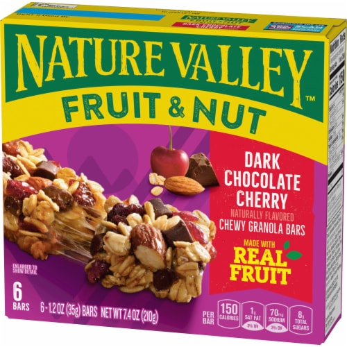 Nature Valley Fruit & Nut Dark Chocolate Cherry Chewy Trail Mix Granola Bars Perspective: left