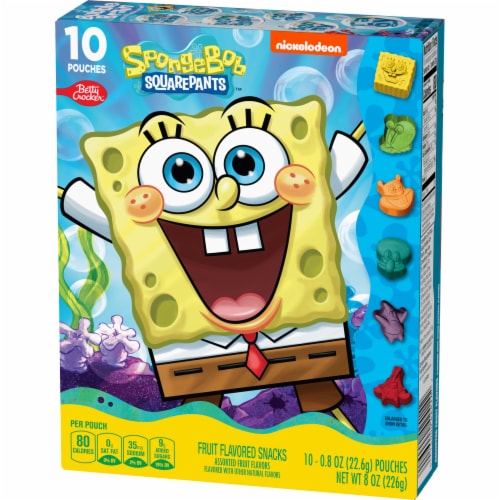 SpongeBob SquarePants Fruit Flavored Snacks Treat Pouches Perspective: left