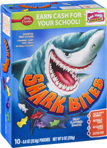 Betty Crocker Shark Bites Fruit Snacks Perspective: left