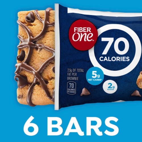 Fiber One 70 Calorie Chocolate Chip Cookie Brownies Perspective: left