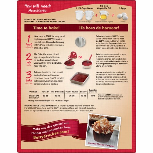 Betty Crocker™ Delights Super Moist™ Red Velvet Cake Mix Perspective: left