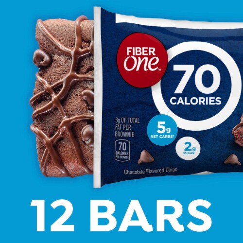Fiber One 70 Calorie Brownies Chocolate Fudge Snack Bars Perspective: left