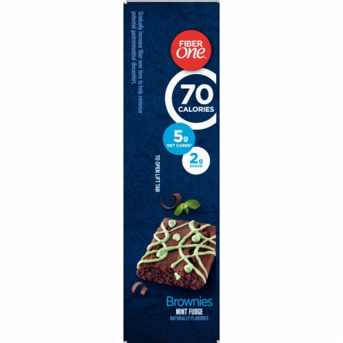 Fiber One 70 Calorie Mint Fudge Brownies 6 Count Perspective: left