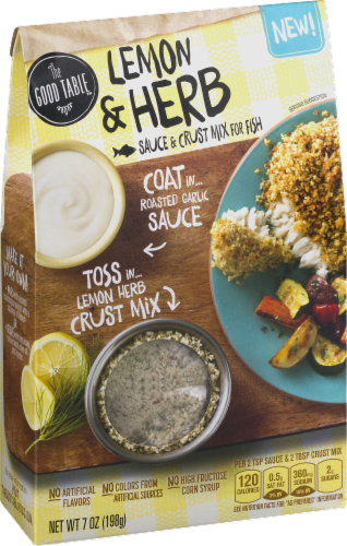 The Good Table Lemon & Herb Sauce & Crust Mix for Fish Perspective: left