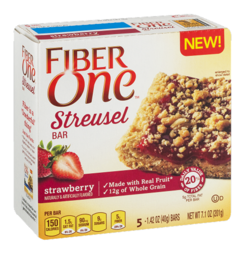 Fiber One Strawberry Streusel Bars Perspective: left