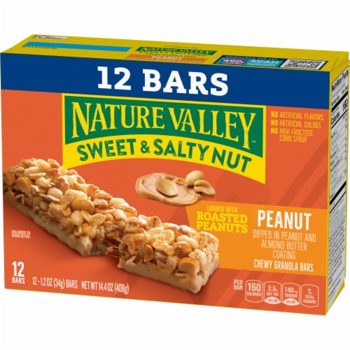Nature Valley Sweet & Salty Nut Peanut Granola bars Perspective: left