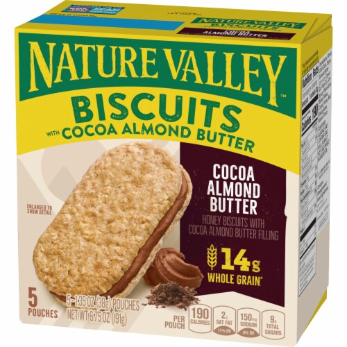 Nature Valley Cocoa Almond Butter Biscuit Sandwiches Perspective: left