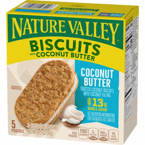 Nature Valley Coconut Butter Biscuits Sandwiches Perspective: left