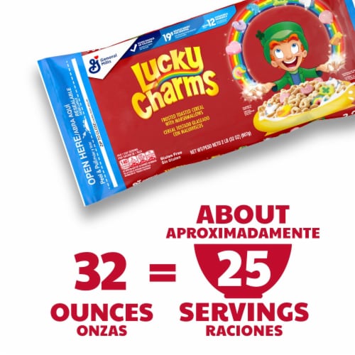 General Mills Lucky Charms Bag Cereal Perspective: left