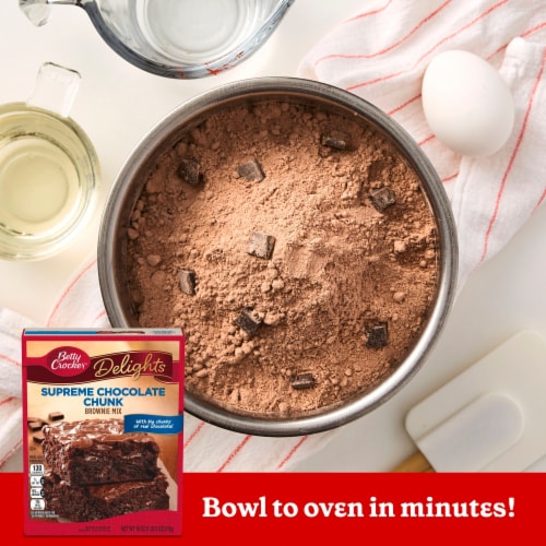 Betty Crocker Delights Supreme Chocolate Chunk Brownie Mix Perspective: left
