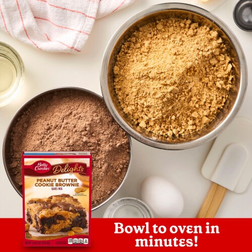 Betty Crocker™ Delights Peanut Butter Cookie Brownie Bar Mix Perspective: left