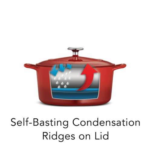 Tramontina Covered Round Dutch Oven - Red Perspective: left