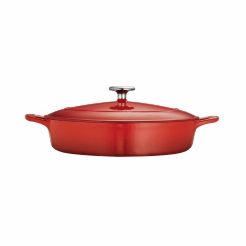 Tramontina Gourmet Covered Cast Iron Braiser - Gradated Red Perspective: left