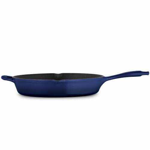 Tramontina Gourmet Cast Iron Skillet - Gradated Cobalt Perspective: left