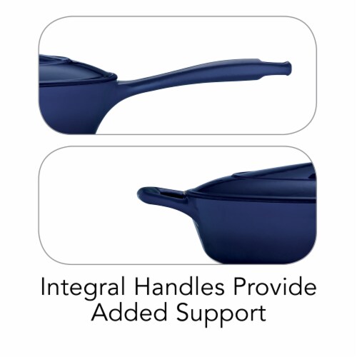 Tramontina Gourmet Covered Cast Iron Skillet - Gradated Cobalt Perspective: left