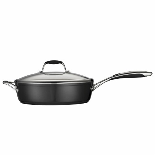 Tramontina Gourmet Covered Deep Skillet - Black Perspective: left