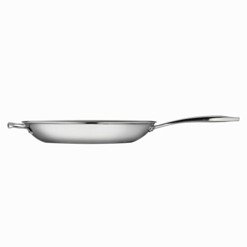 Tramontina Gourmet Tri-Ply Clad Helper Handle Frying Pan Perspective: left
