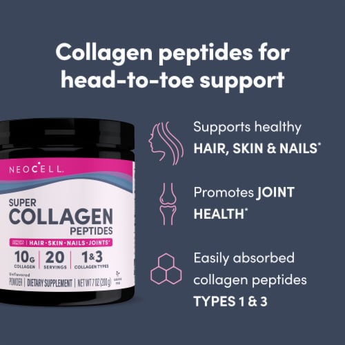 NeoCell Super Collagen Peptides Unflavored Powder Perspective: left