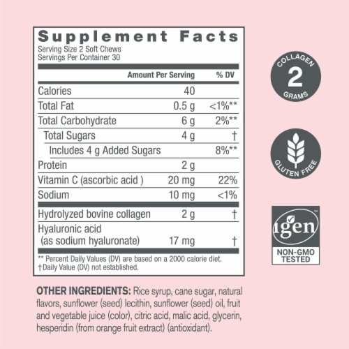 NeoCell Beauty Bursts Fruit Punch Soft Chews Perspective: left