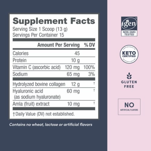 NeoCell Super Collagen Plus With Vitamin C and Hyaluronic Acid Unflavored Collagen Powder Perspective: left