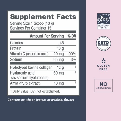 NeoCell Super Collagen Plus With Vitamin C and Hyaluronic Acid Unflavored Collagen Powder Perspective: left