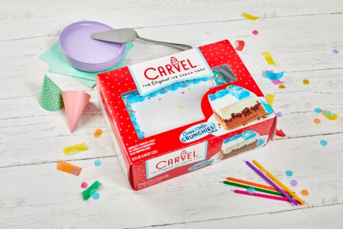 Carvel Family Size Chocolate and Vanilla and Chocolate Crunchies Ice Cream Cake, Serves 18 Perspective: left