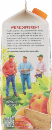 Florida's Natural Orange Peach Mango Juice Perspective: left