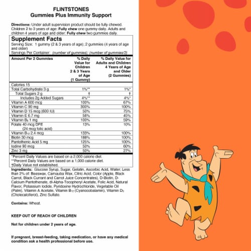 Flintstones™ with Immunity Support Kids Multivitamin Gummies Perspective: left