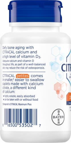 Citracal Petites Calcium Citrate Plus D3 Coated Caplets 100 Count Perspective: left