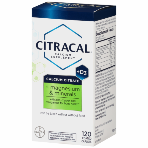 Citracal® Calcium Citrate + D3 + Magnesium & Minerals Calcium Caplets Perspective: left