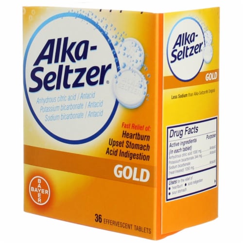AlkaSeltzer Gold Antacid Effervescent Tablets, 36 Ct Perspective: left
