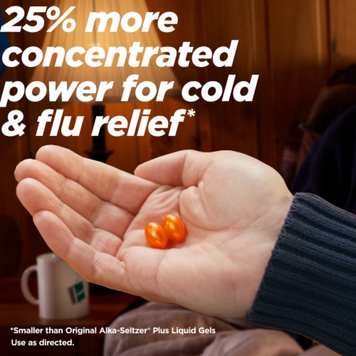 Alka-Seltzer Plus® Maximum Strength Day + Night PowerMax® Cold & Flu Medicine Liquid Gels Perspective: left