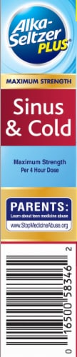 Alka-Seltzer Plus Day/Night Sinus Congestion & Pain Maximum Strength PowerMax Liquid Gels Perspective: left