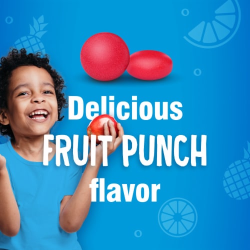 Alka-Seltzer® Kids Fruit Punch Tummy Relief Chews® Tablets Perspective: left