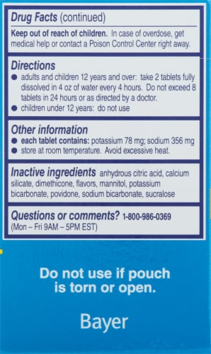 Alka-Seltzer Plus® PowerFast Fizz Severe Cold Effervescent Tablets Perspective: left