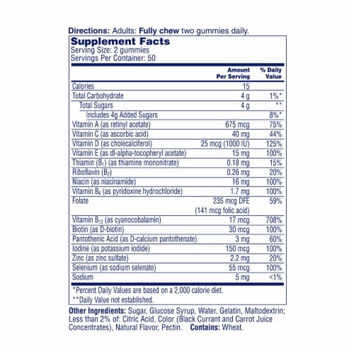 One A Day® Multi + Brain Support Complete Multivitamin Gummies Perspective: left
