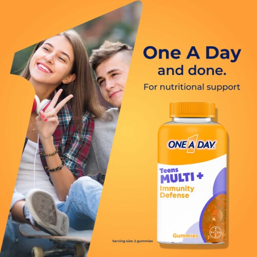 One A Day® Teens Multi + Immunity Defense Multivitamins Perspective: left