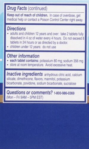 Alka-Seltzer Plus® Powerfast Fizz™ Severe Cold Tablets Perspective: left