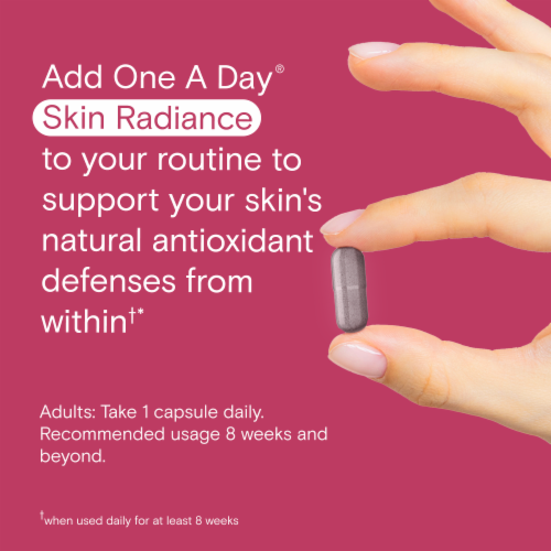 One A Day® Skin Radiance with Blood Orange Extract Capsules Perspective: left