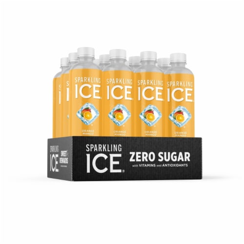 Sparkling Ice® Orange Mango Flavored Sparkling Bottled Water Case Perspective: left