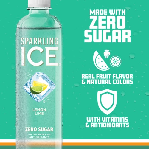 Sparkling Ice Zero Sugar Lemon Lime Sparkling Water Perspective: left