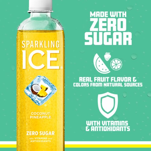 Sparkling Ice® Coconut Pineapple Flavored Sparkling Bottled Water Perspective: left