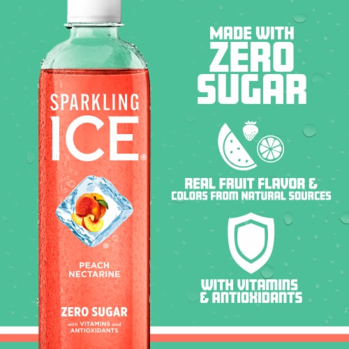 Sparkling Ice® Peach Nectarine Flavored Sparkling Bottled Water Perspective: left