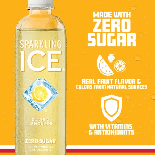 Sparkling Ice Zero Sugar Classic Lemonade Sparkling Water Perspective: left
