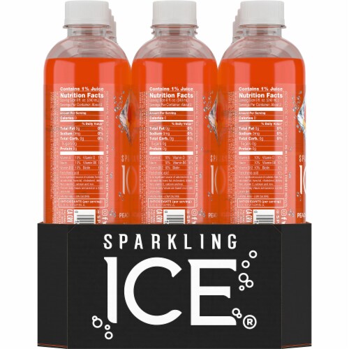 Sparkling Ice® Peach Nectarine Flavored Sparkling Bottled Water Perspective: left