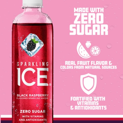 Sparkling Ice® Black Raspberry Flavored Sparkling Bottled Water Perspective: left