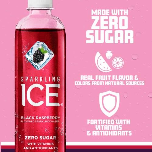 Sparkling Ice® Black Raspberry Flavored Sparkling Bottled Water Perspective: left